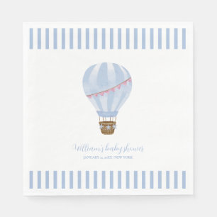Serviette En Papier Bleu simple bande chaude Balloon Baby shower garço