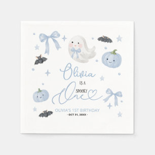 Serviette En Papier Bleu Spooky One 1er Anniversaire Fantôme Mignon Ha