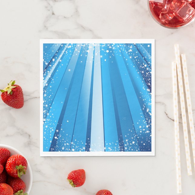 Serviette En Papier Bleu Starburst Étincelle avec rayons lumineux (Créateur téléchargé)