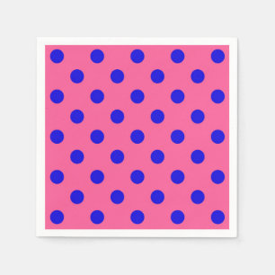 Serviette En Papier Bleu sur rose Pois design Motif