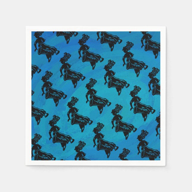 Serviette En Papier Bleu tambour Boogie Nights New York (Devant)