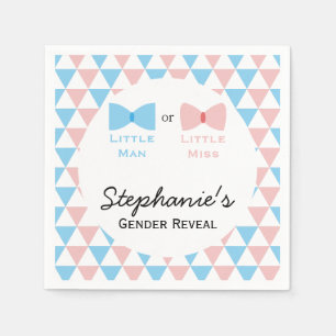 Serviette En Papier Bleu, Triangles rose Genre Révéler Bow et Bow Crav