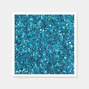 Serviette En Papier Bleu Turquoise brillant