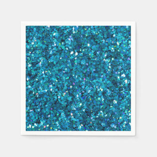 Serviette En Papier Bleu Turquoise brillant