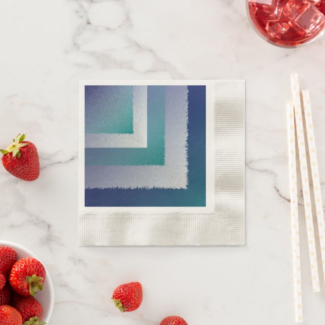 Serviette En Papier bleu turquoise gris ex pastel (En situation)