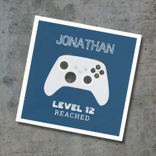 SERVIETTE EN PAPIER BLEUE CONTROLLER GAMER NIVEAU HAUT SAC FAVOR