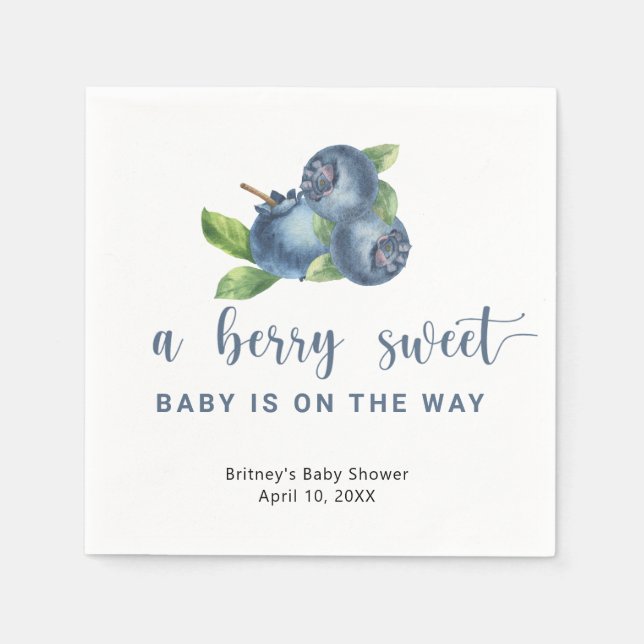 Serviette En Papier Bleuets doux (Devant)