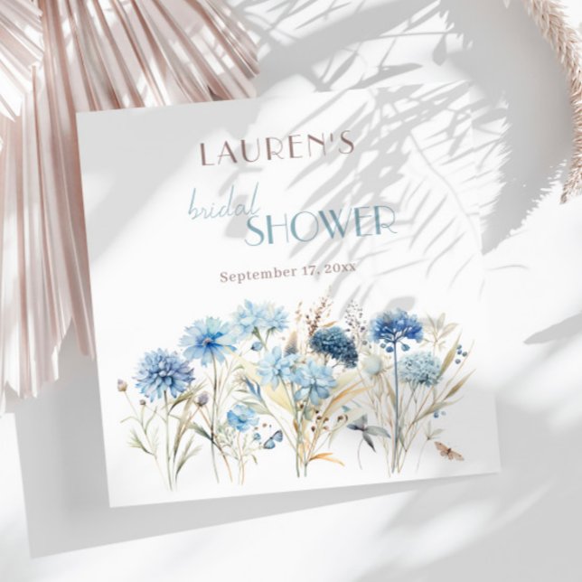 Serviette En Papier Bleus Bleuet Sauvages Mariage (Créateur téléchargé)