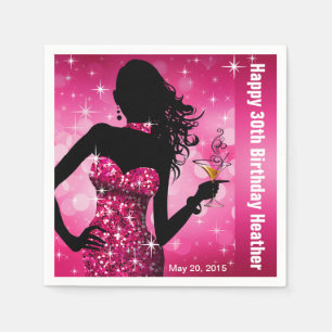 Serviette En Papier Bling Bombshell Sparkle fête d'anniversaire fusc