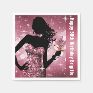 Serviette En Papier Bling Bombshell Sparkle fête d'anniversaire   mauv