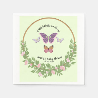 Serviette En Papier Bliss papillon : Baby shower Napkin