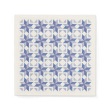 Serviette en papier bloc de patchwork bleu