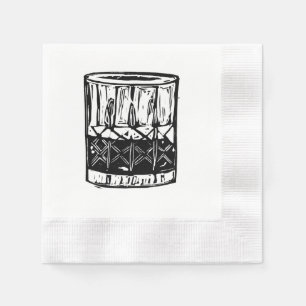 Serviette En Papier Bloc Whiskey Imprimer Cocktail Jeu de serviettes