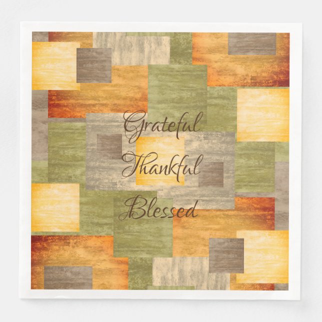 Serviette En Papier Blocs couleur automne (Devant)