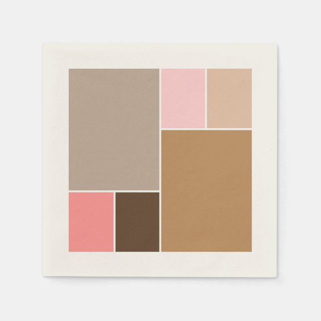 Serviette En Papier Blocs de couleurs de coquillage (Devant)