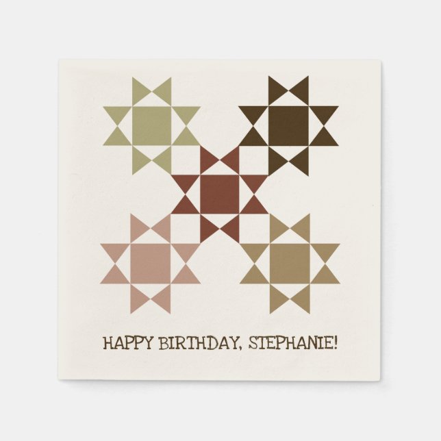 Serviette En Papier Blocs de courtepointes Amish Personnalisé Thème de (Devant)