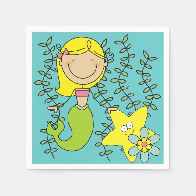Serviette En Papier Blond Mermaid (Devant)