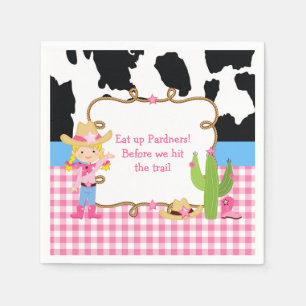 Serviette En Papier Blonde Cowgirl Western fête d'anniversaire