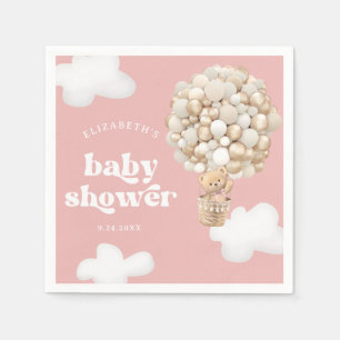 Serviette En Papier Blonde Ours Teddy Bearly Wait Baby shower rose