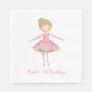 Serviette En Papier Blonde rose mignonne Ballerina Danseuse