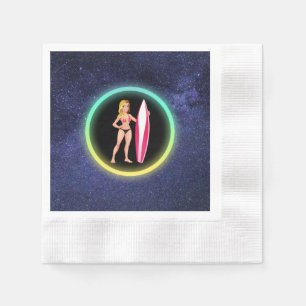 Serviette En Papier Blonde Surfer Adolescent Girl Galaxy