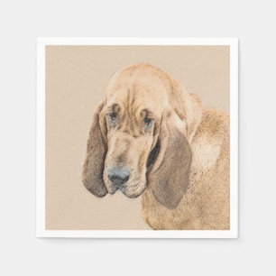 Serviette En Papier Bloodhound Peinture - Joli chien d'origine art