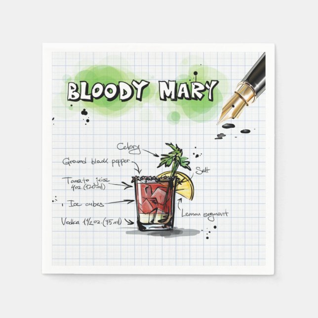 Serviette En Papier Bloody Mary (Devant)