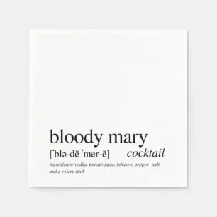 Serviette En Papier Bloody Mary Citation moderne Typographie Noire Coc