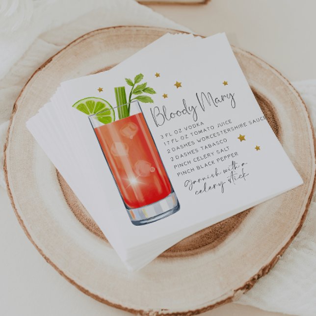 Serviette En Papier Bloody Mary Recette Cocktail (Créateur téléchargé)