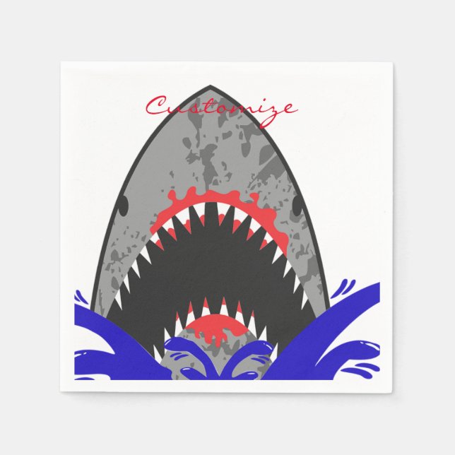 Serviette En Papier Bloody Shark Jaws Thunder_Cove (Devant)