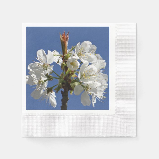 Serviette En Papier Bloom du printemps blanc (Devant)