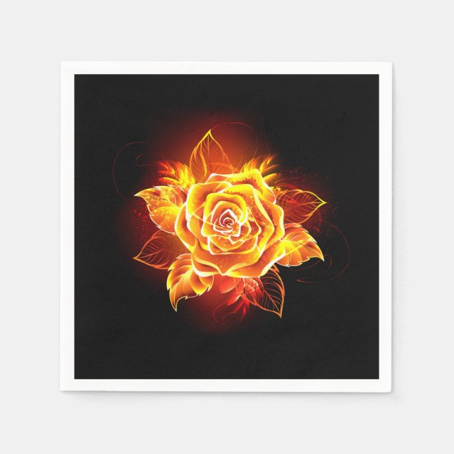Serviette En Papier Blooming Fire Rose (Devant)