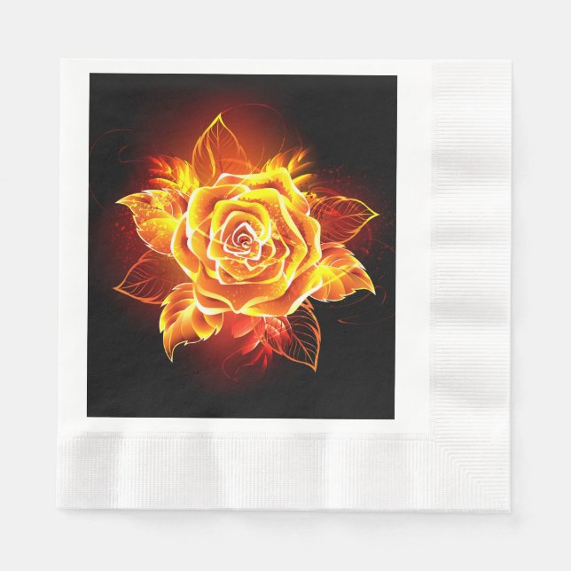 Serviette En Papier Blooming Fire Rose (Devant)