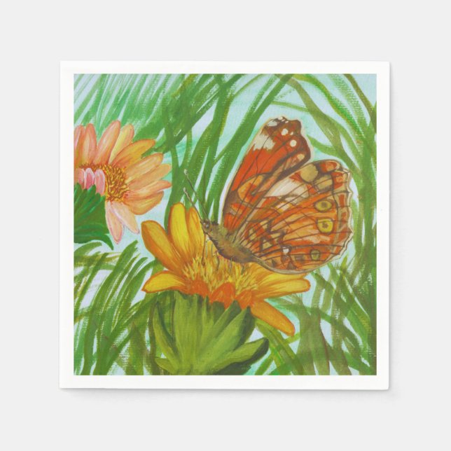 Serviette En Papier Blooming flower garden (Devant)