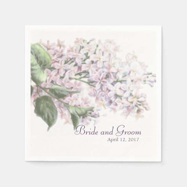 Serviette En Papier Blooms mariages Lilac (Devant)