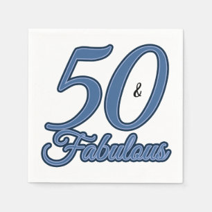 Serviette En Papier Blue 50 et Fabulous 50th Birthday Party