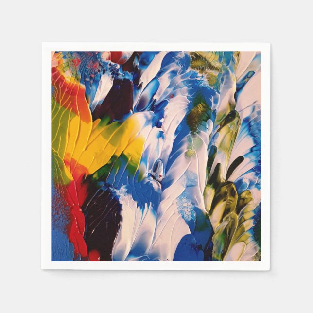 Serviette En Papier Blue Abstrait Art Standard Cocktail Napkin (Devant)