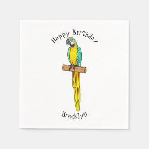 Serviette En Papier Blue-and-yellow macaw bird cartoon illustration