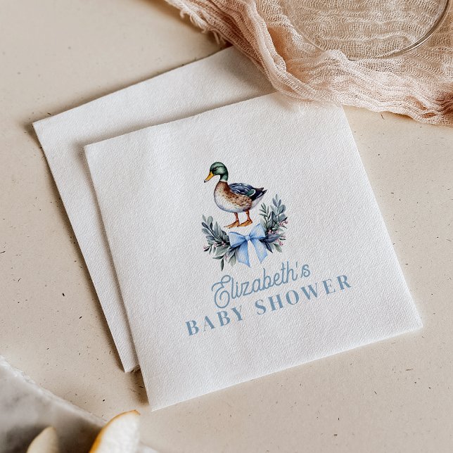 Serviette En Papier Blue Baby Boy Mallard Duck Baby shower (Blue Baby Boy Mallard Duck Baby Shower Napkins)