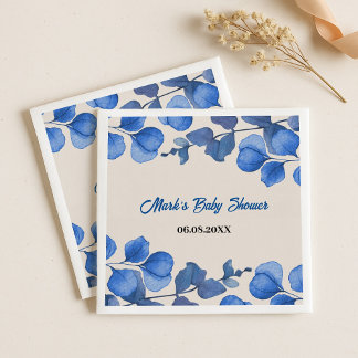 Serviette En Papier Blue Baby Shower Napkin – Custom Name & Event 