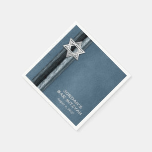 Serviette En Papier Blue Bar Mitzvah Stripes