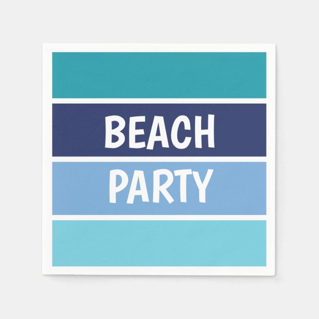 Serviette En Papier Blue Beach Party (Devant)
