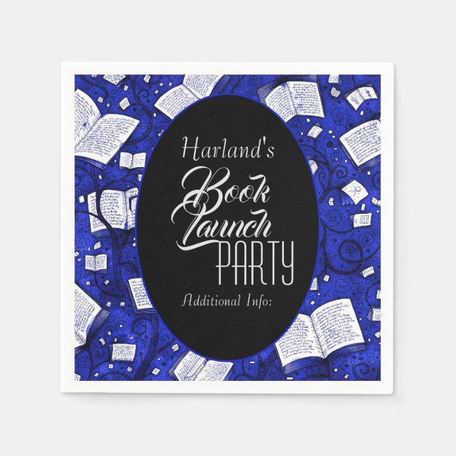 Serviette En Papier Blue Book Launch Party (Devant)