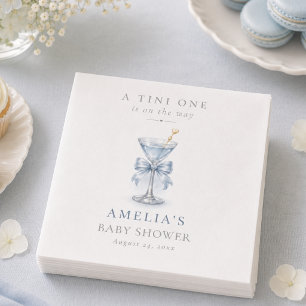 Serviette En Papier Blue Bow Tini Un Élégant Martini Garçon Baby Showe