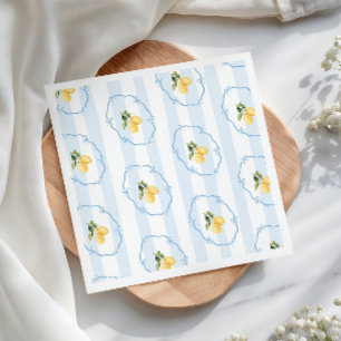 Serviette En Papier Blue Bows Yellow Lemon Baby shower
