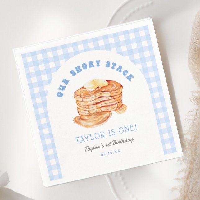 Serviette En Papier Blue Boy Pancake Petit déjeuner 1ère fête d'annive (Créateur téléchargé)