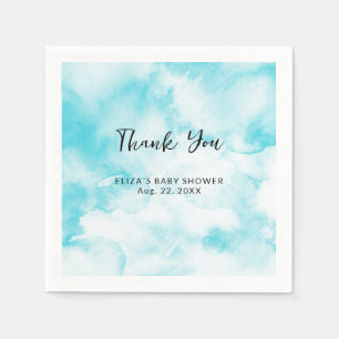 Serviette En Papier Blue Cloud Neuf Baby shower aquarelle