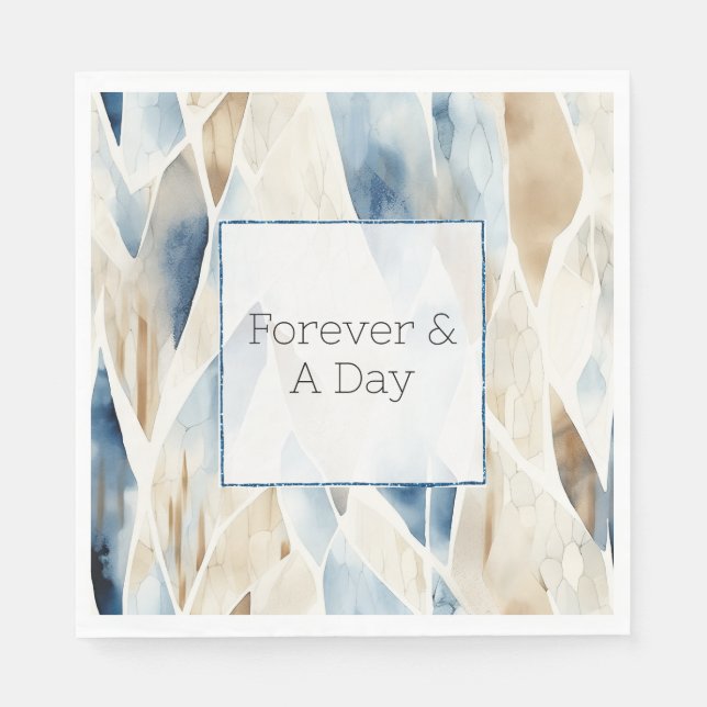 Serviette En Papier Blue Cream Sea Sand Ocean Beach (Devant)