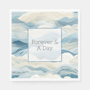 Serviette En Papier Blue Cream Sea Sand Ocean Waves Beach