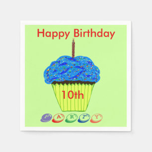 Serviette En Papier Blue Cupcake Party Anniversaire Napkins